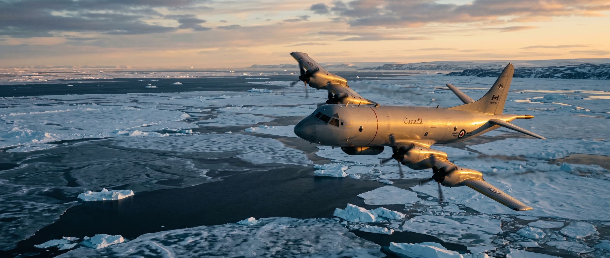 Allied surveillance horizon over Arctic ice