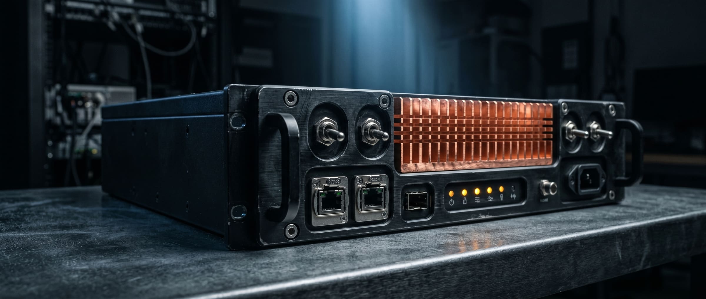 Ruggedised edge-compute kit with copper heatsink — built for forward deployment