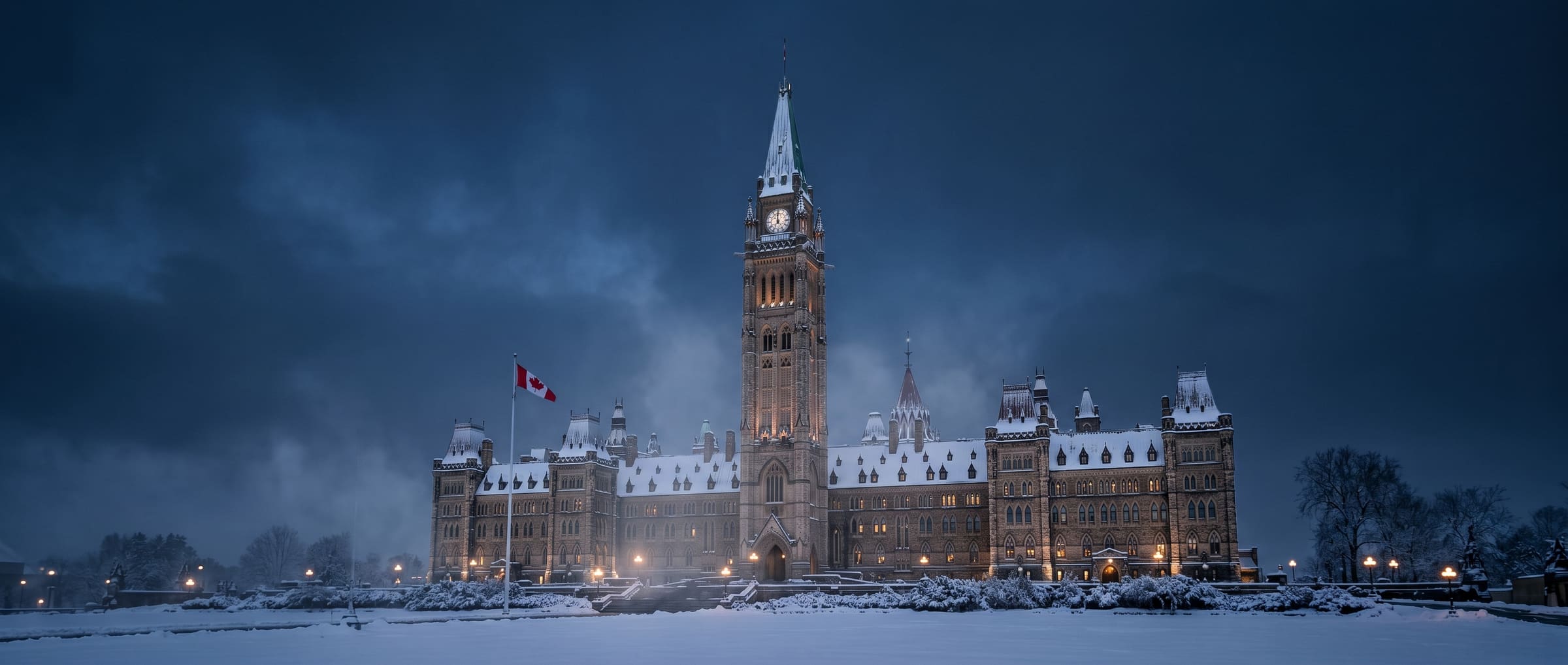 Ottawa in winter twilight